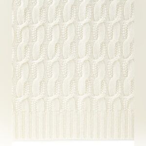 Sofia Cashmere 100% cashmere cable throw blanket in ivory NWT